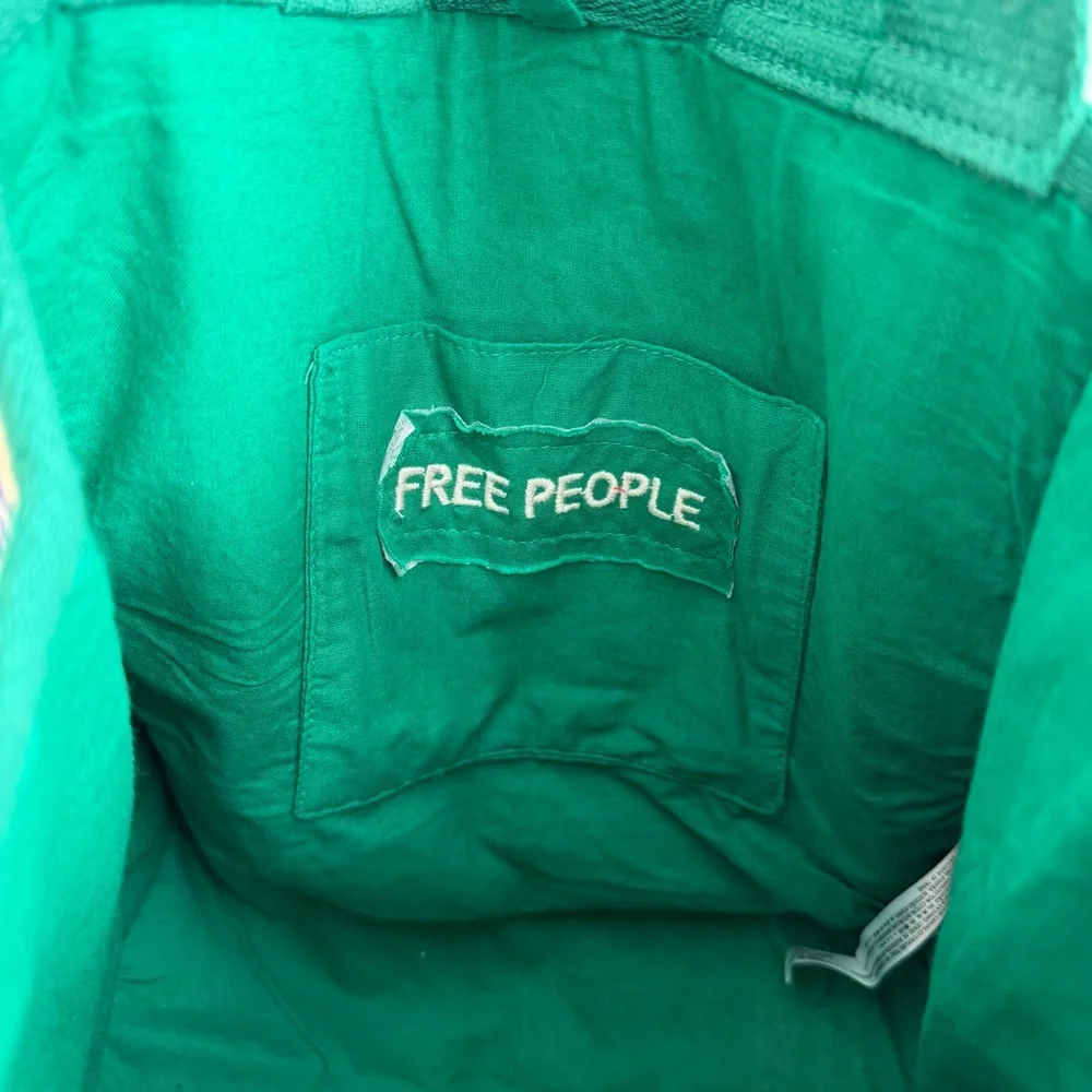 Free People Clara Green Striped Tote‎ Bag